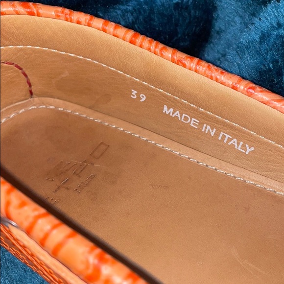 Orange Leather Etro Loafers - Picture 6 of 7